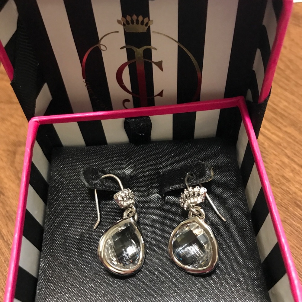 Juicy Couture Teardrop Earring Crystal Clear